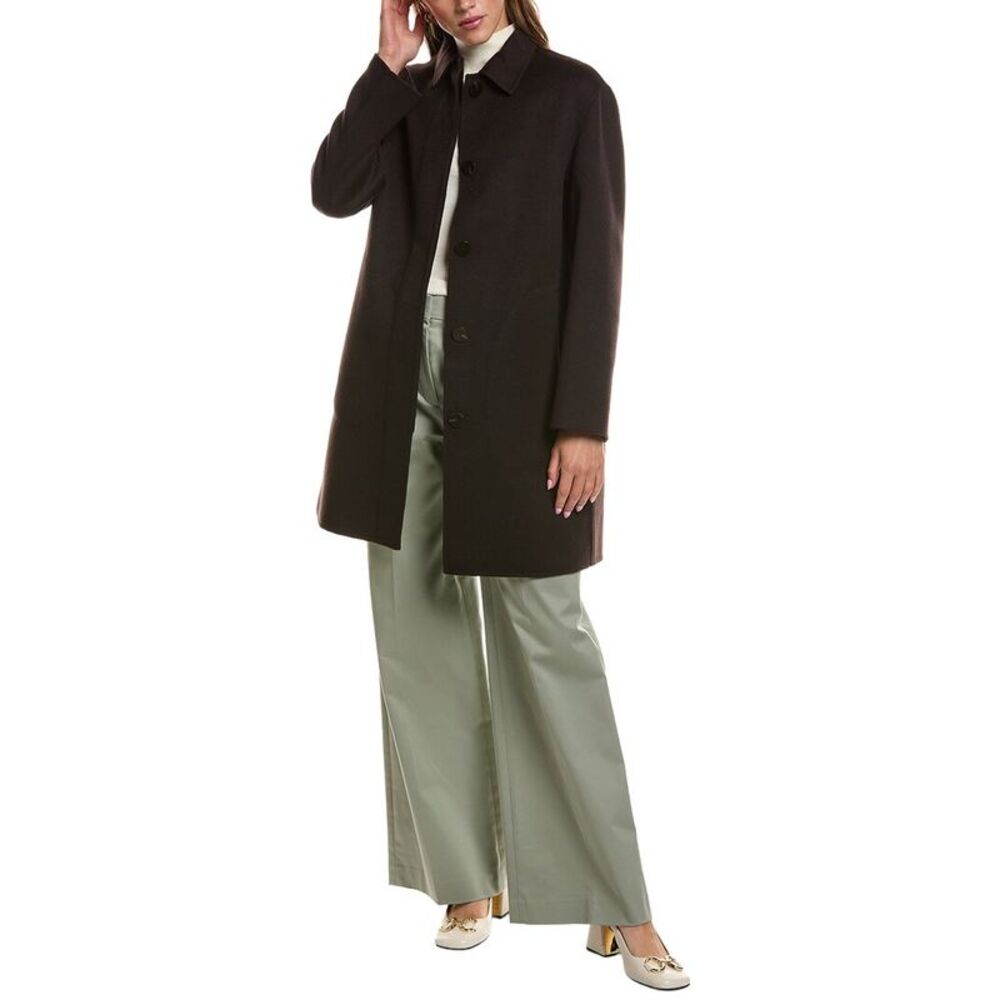 Theory Womens Wool & Cashmere-Blend Car Coat, Black